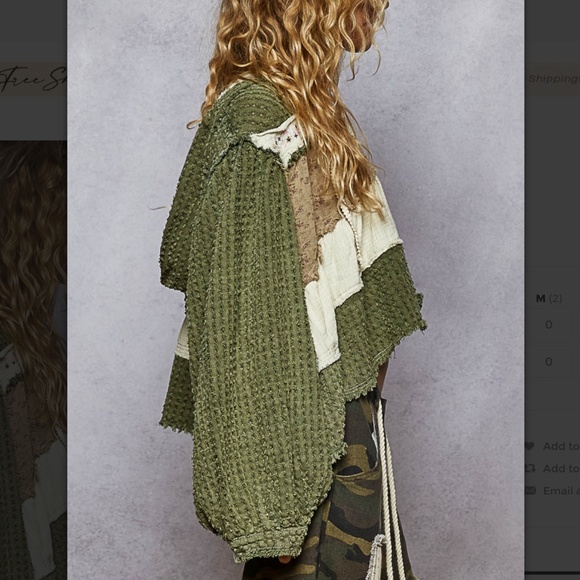 POL “ Daisy 2 “ POL V-Neck Textured Denim Hoodie Top 24AB - Picture 4 of 6